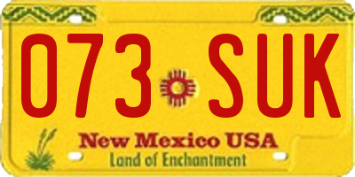 NM license plate 073SUK