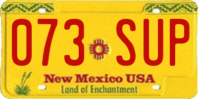 NM license plate 073SUP