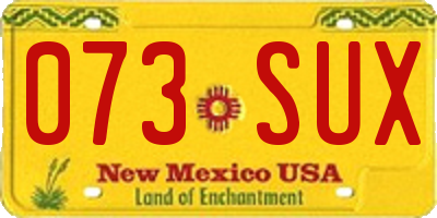 NM license plate 073SUX