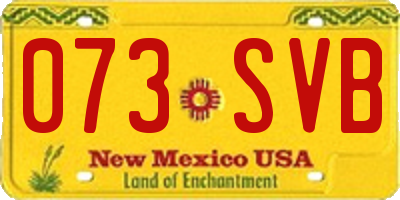 NM license plate 073SVB