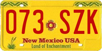NM license plate 073SZK