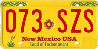 NM license plate 073SZS