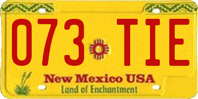 NM license plate 073TIE