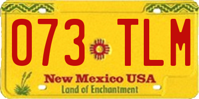 NM license plate 073TLM