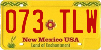 NM license plate 073TLW