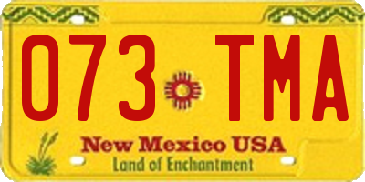 NM license plate 073TMA
