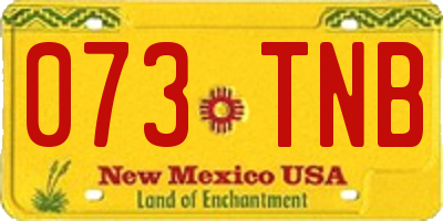 NM license plate 073TNB