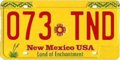 NM license plate 073TND