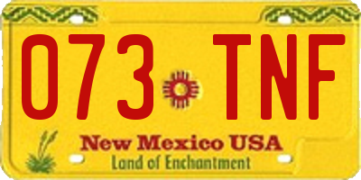 NM license plate 073TNF
