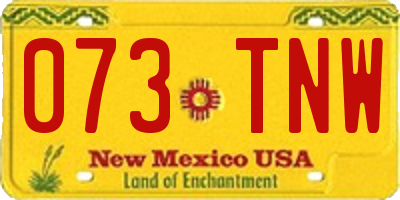 NM license plate 073TNW