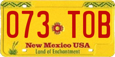 NM license plate 073TOB