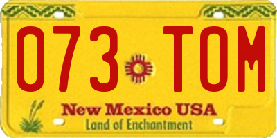 NM license plate 073TOM