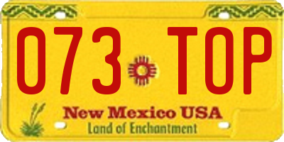 NM license plate 073TOP