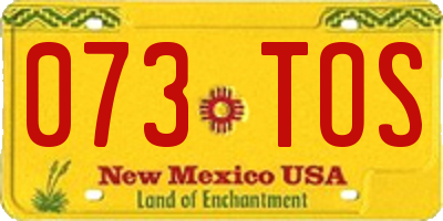 NM license plate 073TOS