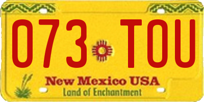 NM license plate 073TOU