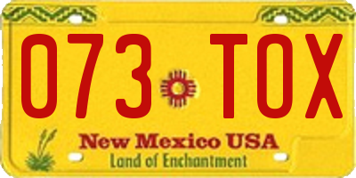 NM license plate 073TOX