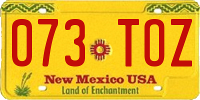 NM license plate 073TOZ