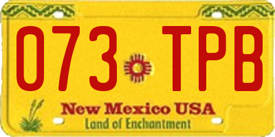 NM license plate 073TPB