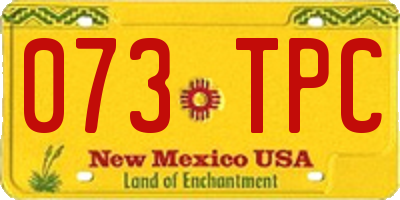 NM license plate 073TPC