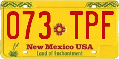 NM license plate 073TPF