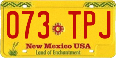 NM license plate 073TPJ