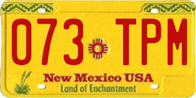 NM license plate 073TPM