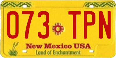 NM license plate 073TPN