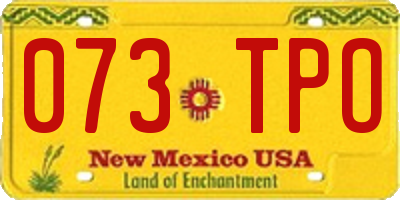 NM license plate 073TPO
