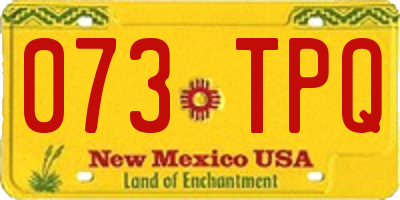 NM license plate 073TPQ