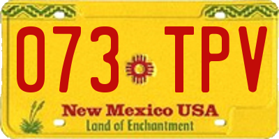 NM license plate 073TPV