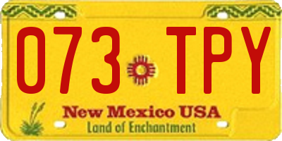 NM license plate 073TPY
