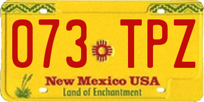 NM license plate 073TPZ