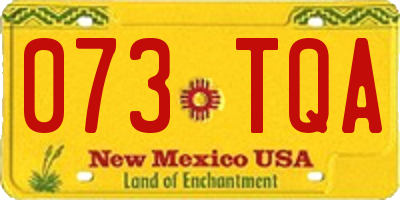 NM license plate 073TQA