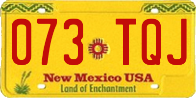 NM license plate 073TQJ