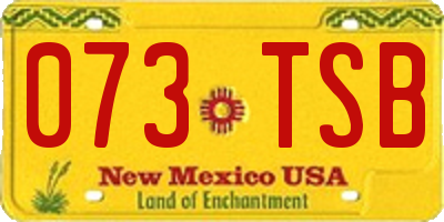 NM license plate 073TSB
