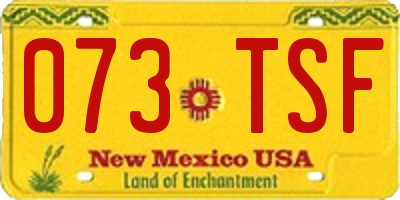 NM license plate 073TSF
