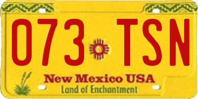 NM license plate 073TSN