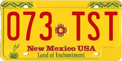 NM license plate 073TST