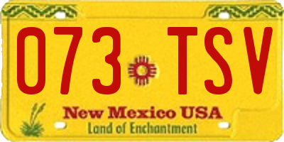 NM license plate 073TSV