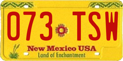 NM license plate 073TSW