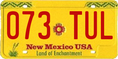 NM license plate 073TUL