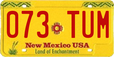 NM license plate 073TUM