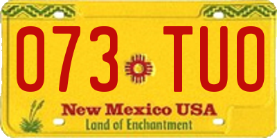 NM license plate 073TUO