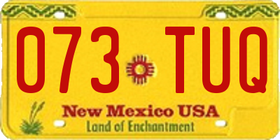 NM license plate 073TUQ