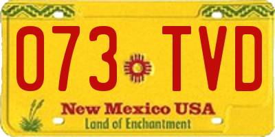 NM license plate 073TVD