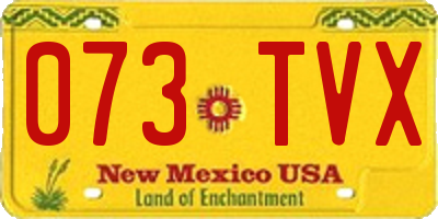 NM license plate 073TVX