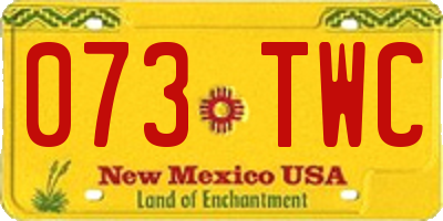 NM license plate 073TWC