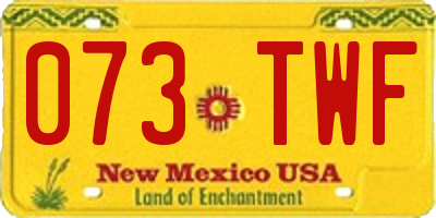 NM license plate 073TWF