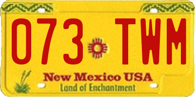 NM license plate 073TWM