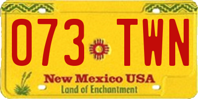 NM license plate 073TWN